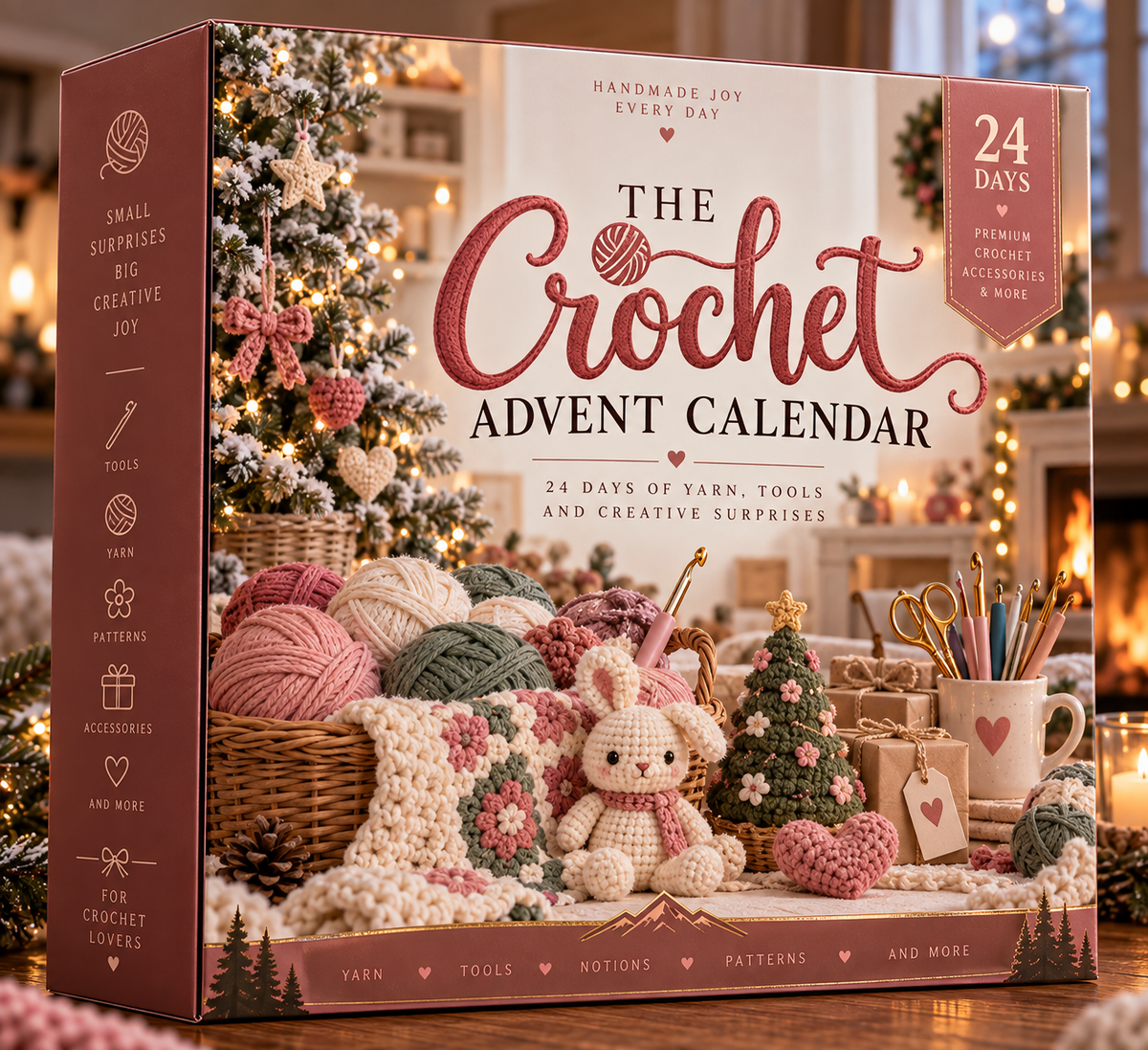 Premium crochet advent calendar Christmas gift box